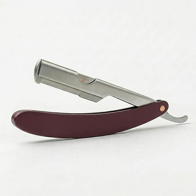 Professional straight razors for men, Stainless Steel straight edge razor for barber - Beard blade Barber Razor with Walnut Wood Handle, Shaving Razor & Beard blade line up razor for Men's