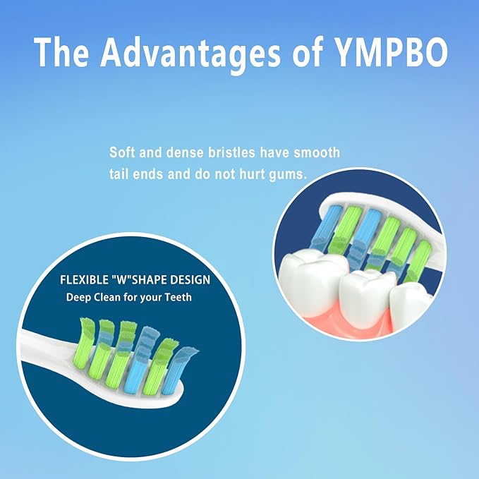10 Pack Toothbrush Replacement Heads Compatible with 7AM2M AM100/AM105/AM110 Electric Toothbrush, Soft Brush Bristles, White
