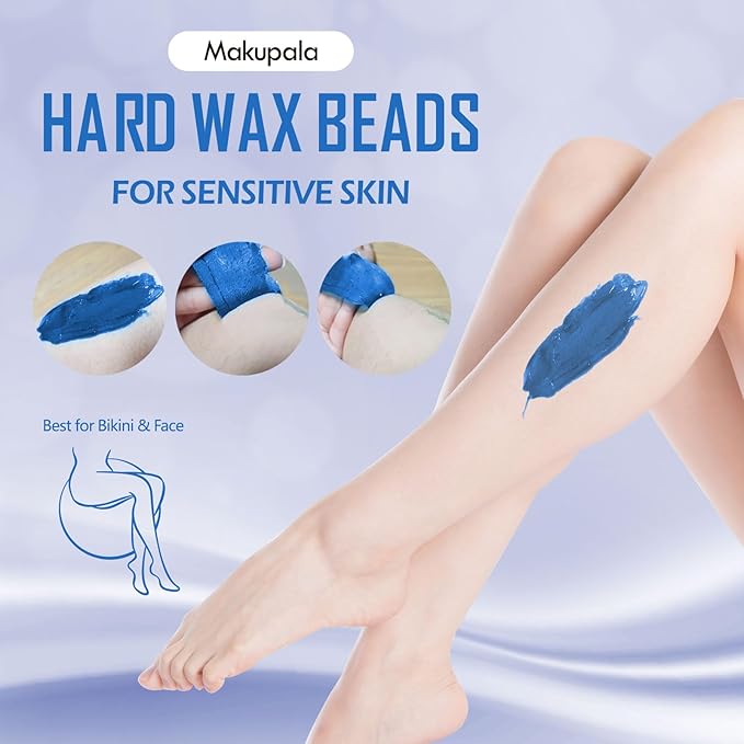 5lb Hard Wax Beads Jumbo Bulk Bag - Blue Stripless Wax Bean Refill for Professional Commercial Salon & At-Home Use, Full Body Hair Removal (Brazilian, Bikini, Face, Underarm, Legs), For Sensitive Skin