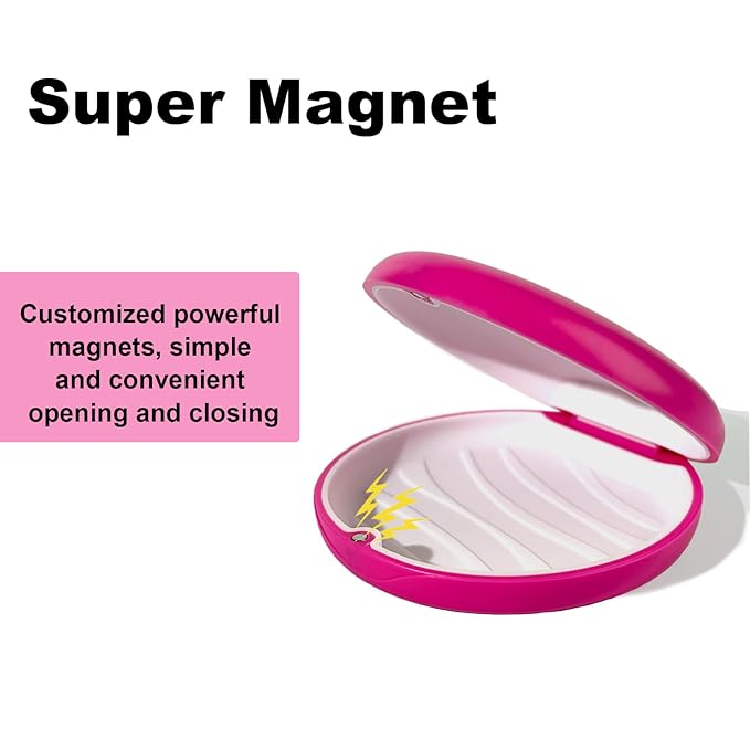 2PCS Retainer Case Compatible with Invisalign,Cute Slim Aligner Case,Customized Magnetic Closure Orthodontic Retainer Cases (2 Pack Pink + White Silicone)