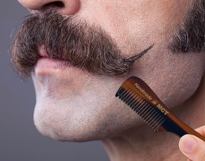 GENTS Mustache and Beard Styling Comb, pocket sized (Tortoise, Black, Grey, 3 Pack)