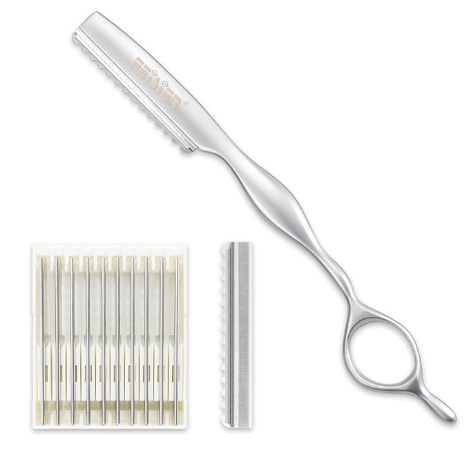 Stainless Steel Hair Thinning Styling Razors for Cutting Hair, Texturizing Cutting Razor for Salon and Home,10 PCS Sharp Blades Included