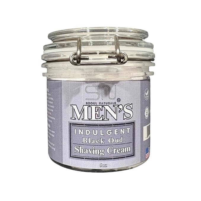 Seoul Naturals Indulgent Black Oud Shaving Cream, k beauty, 6 oz