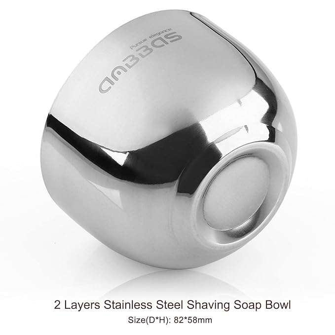 Anbbas Shaving Brush Synthetic Badger and 100g Shaving Soap with Bowl Stainless Steel,Black Acrylic Shaving Stand Holer for Man Wet Shave Kit