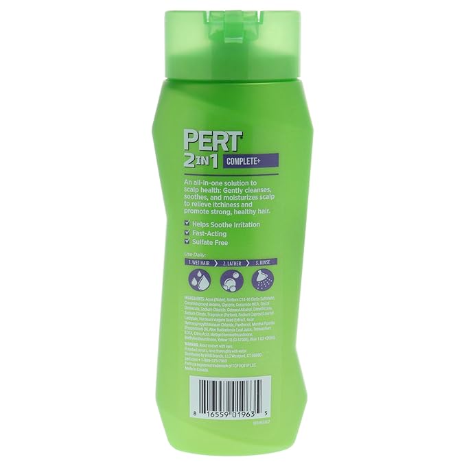 PERT 2 in 1 Complete Plus Scalp Care Shampoo and Conditioner - Itchy Scalp Treatment - Sulfate Free Shampoo and Conditioner for Healthy Hair - 13.5 oz