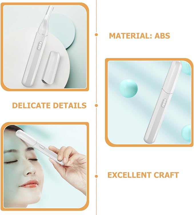 Electric Eyebrow Trimmer USB Rechargeable Multifunctional Eyebrow Razor for Women and Men Portable Hair Removal Device White Facial Grooming