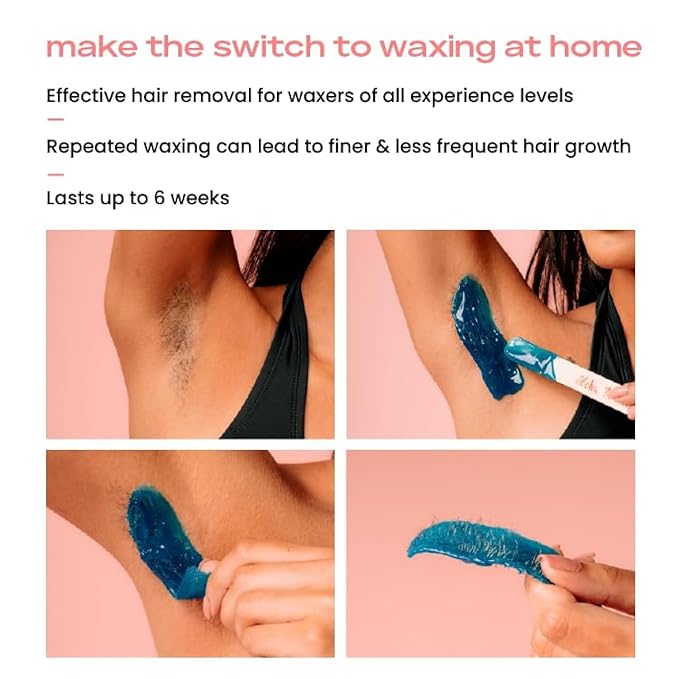 KoluaWax Premium Waxing Kit for Women - Beginner Friendly - Complete Wax Kit that includes 14oz of Wax Beads, Applicator, Pre and Post Care, Suitable for Sensitive Skin (Sun)
