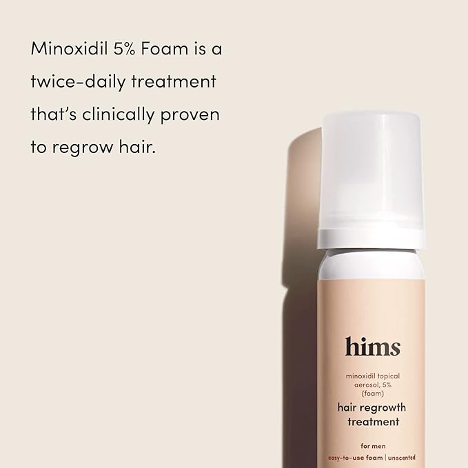hims Thick Fix Shampoo & Conditioner Set for Healthy Hair Growth & Thickening - Scalp Cleansing - Eucalyptus Scent, 6.4 fl oz & hims hair regrowth treatment minoxidil 5% topical solution foam - 2.1 oz