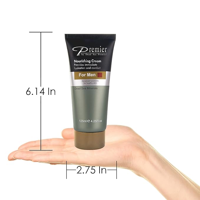 Premier Dead Sea Nourishing Cream for Men, Light and gentle face Moisturizer, Classic collection, Anti aging, face cream, Wrinkle cream, firming, Sensitive, Daily Use for younger looking skin 4.2fl.oz