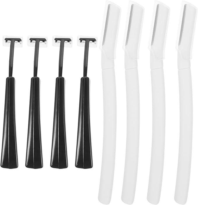 LALAFINA Portable Eyebrow Razor 8pcs Set with Facial Hair Trimmer for Women and Men, Eyebrow Shaping Tool for Precise Grooming and Travel Use