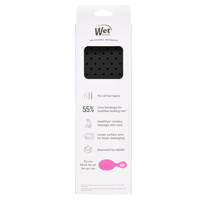 Wet Brush Paddle Detangler Hair Brush, Black Frost - Ultra-Soft IntelliFlex Detangling Bristles with AquaVent Design - Spread Hair Treatments Evenly - Glides Through Tangles For All Hair Types