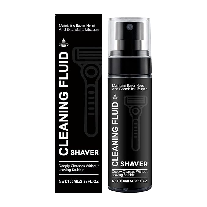 Shaver Cleaner Spray, Stain Removal Solution, 100ml Bottle with Rust Prevention Formula, Grooming Aid for Beard Trimmer Razor, Cleaning Accessories, Cleaner Spray for Men Women Daily Routine Travel