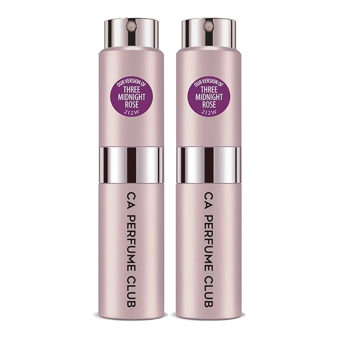CA Perfume Impression of Three Midnight Rose For Women Replica Version Fragrance Dupes Concentrated Eau de Parfum Spray Atomizer Bottle 0.27 Fl Oz/8ml-X2