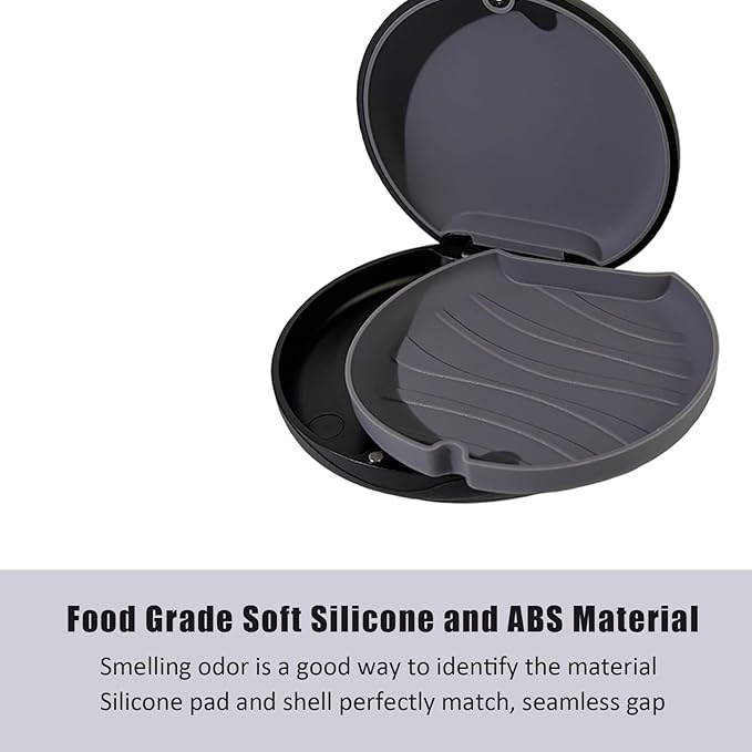 2PCS Retainer Case Compatible with Invisalign,Cute Slim Aligner Case,Customized Magnetic Closure Orthodontic Retainer Cases (2 Pack Black+ Dark Grey Silicone)