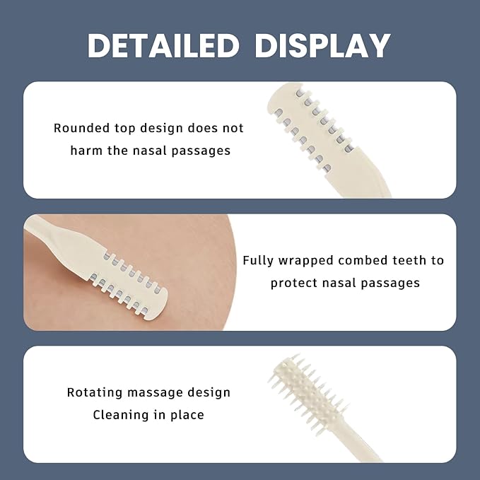 Generic 2 in 1 Nasal Hair Cutter, Double Sided Nose Hair Knife,Nose Hair Trimmer with Ear Picker for Women Men (Beige-3 Packs)