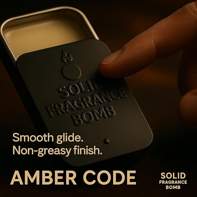– Premium All-Natural Solid Cologne for Men & Women | Long-Lasting, TSA-Safe, Alcohol-Free, Halal, Handmade Travel Fragrance Balm (Amber Code)
