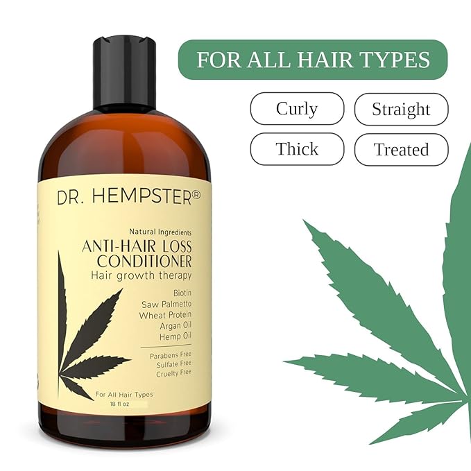 Women's and Men's Hair Growth Conditioner - Biotin and Hemp Anti Hair Loss Treatment for Thinning Hair - Natural and Organic Thickening and Volumizing Ingredients - No Parabens or Sulphates