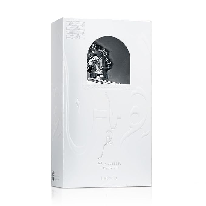Lattafa Maahir Legacy - Aromatic Spicy, Citrus, Amber Wood - Eau de Parfum Long-Lasting Fragrance for Men, 3.40 Ounce / 100 ml
