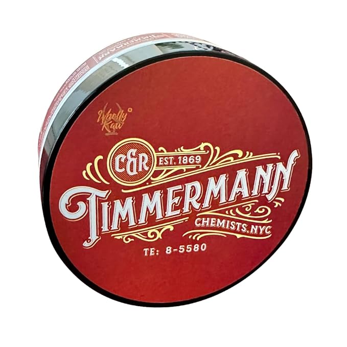 WhollyKaw Shaving Soap | Luxury Dense, Rich & Creamy Lather Tallow Wet Shave Puck Notes of Rum, Vanilla, Tobacco, Cinnamon, Woody, Powdery scent. | Grooming and Skincare for Men 4 oz - Timmermann Red