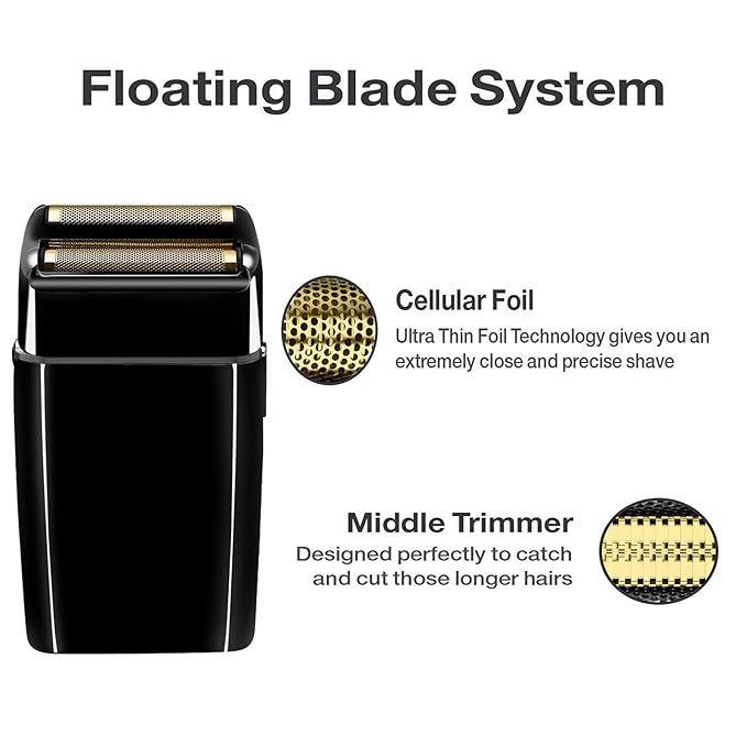 2 Pack Shaver Replacement Foil and Cutters Compatible with BaBylissPRO Double FXFS2 Metal Shaver foil Replacement,Black