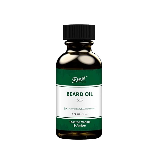 Detroit Grooming Beard Oil | Hydrating & Nourishing Formula with Vitamin E | Toasted Vanilla & Amber • 313 Scent (2 oz)