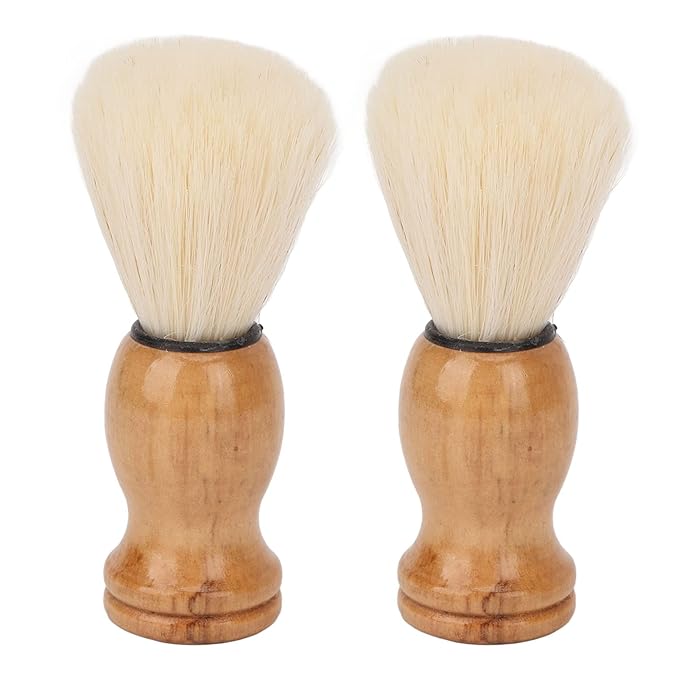 2pcs Mini Shaving Brush, Beard Shaving Brush, Wooden Handle Shave Brush, Professional Men Shaving Brush, for Travel Home Use
