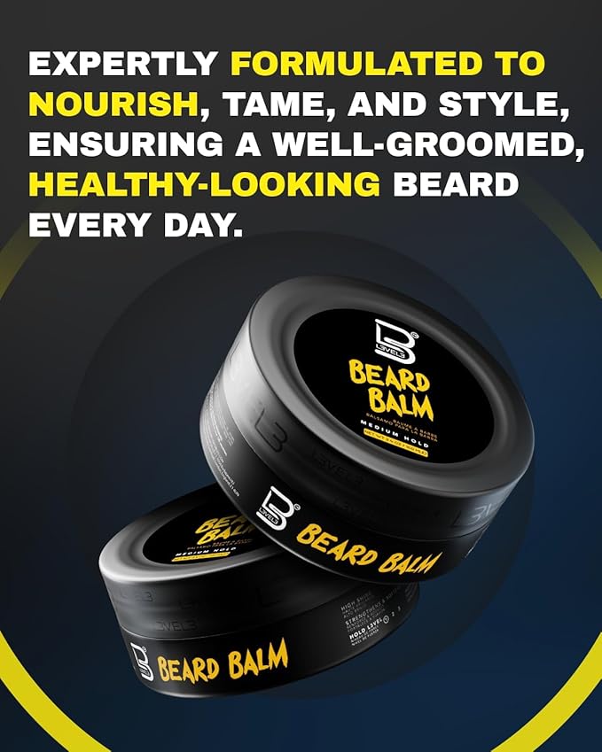 Level 3 Beard Balm - Leave-In Conditioner and Softener for Men - Deep Massage Care