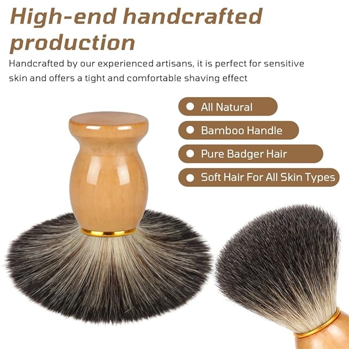 Shaving Brush,Premium Shaving Brushes for Men, Professional Shaving Cream Brush-Soft Bristles for Smooth Shaves, Ideal Men’s Shave Brush for a Luxurious Grooming Experience