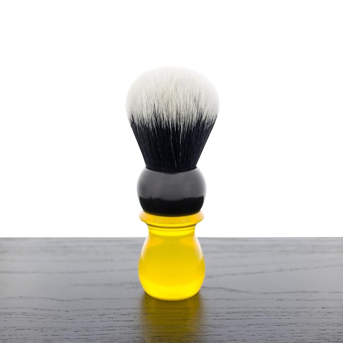West Coast Shaving Two-Tone Tall Tuxedo Shaving Brush, Yellow & Black