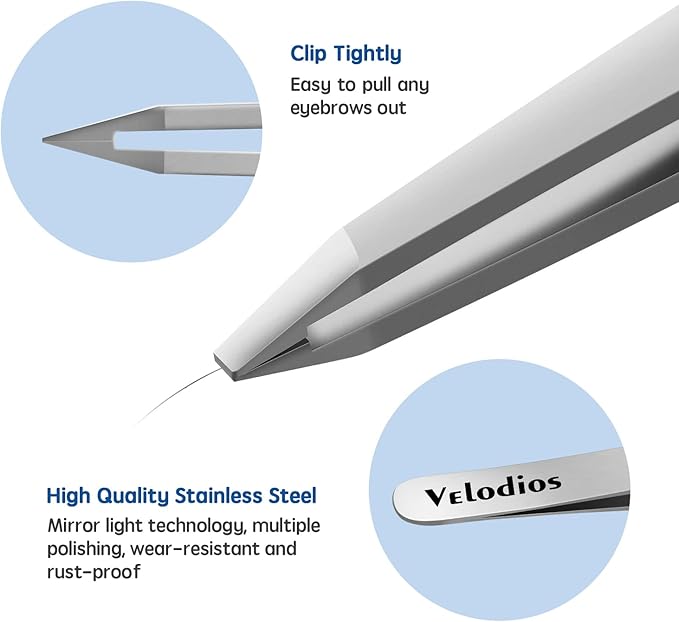Professional Slant Tweezers for Women,Stainless Steel Eyebrow Tweezers for Eyebrows, Facial Hair,Chin Hair and Ingrown Hair Removal