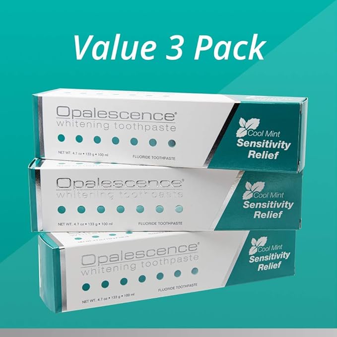 Opalescence Whitening Toothpaste for Sensitive Teeth - Oral Care, Mint Flavor, Gluten Free - 3 Pack