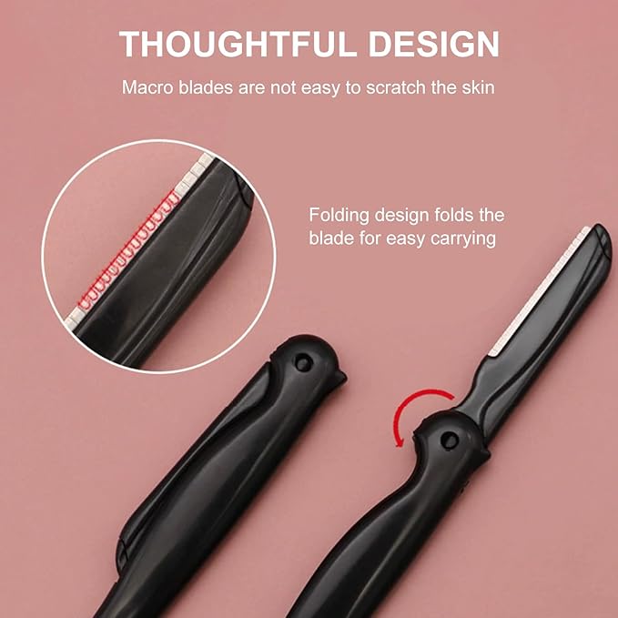 SetSail Professional 5-Piece Tweezers Set with Slant & Pointed Tips, Eyebrow Razor, Scissors, Spoolie - Black Stainless Steel Grooming Kit for Men & Women