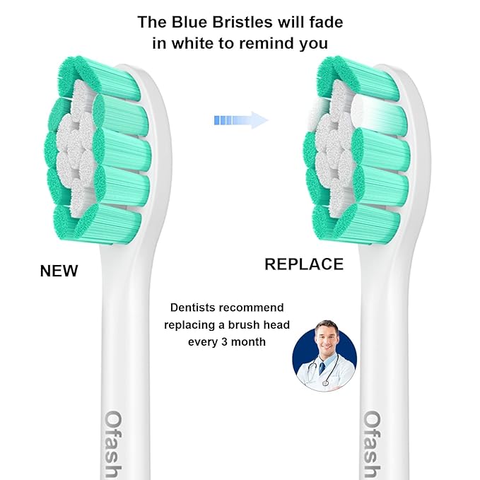 Replacement Toothbrush Brush Heads for Philips Sonicare E Series Essence Elite Xtreme Advance CleanCare All Screw On Electric Toothbrush 7022/66, 6 Pack