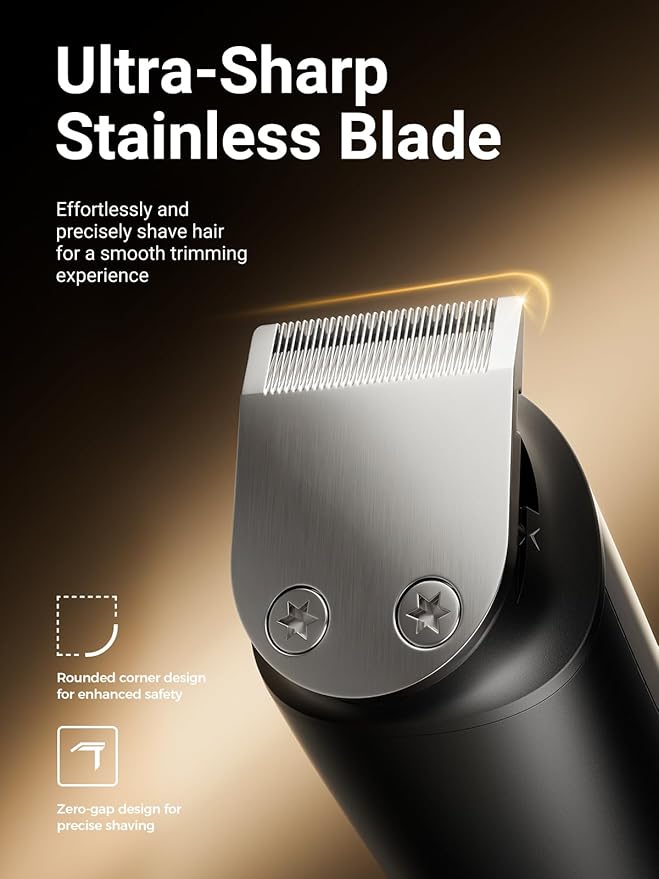 SHPAVVER Beard Trimmer for Men: Professional Barber Hair Clippers - 12-in-1 Cordless Grooming Kit - Waterproof Electric Razor with Turbo Speed & Precision - Valentines Day Gifts for Men Husband Father