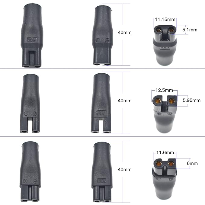 7 PCS Power Cord 5V Replacement Charger USB Adapter Suitable for Electric Hair Clippers, Beard Trimmers, Shavers, Beauty Instruments, Desk Lamps, Purifiers.
