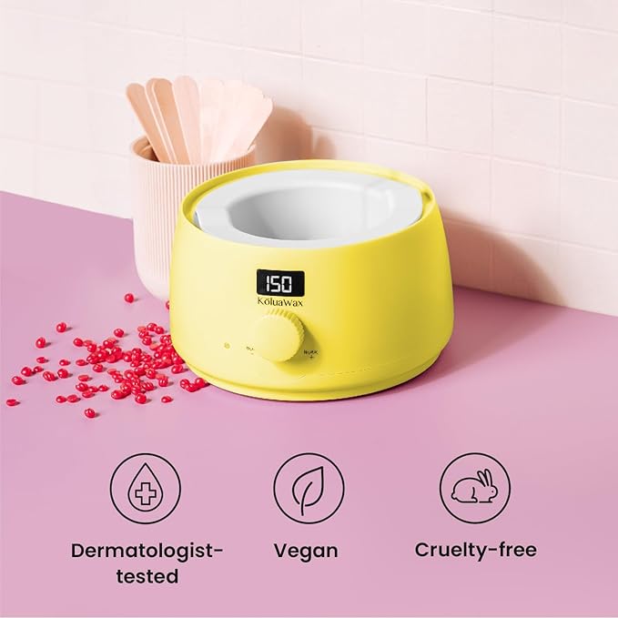 KoluaWax Premium Waxing Kit for Women - Beginner Friendly - Complete Wax Kit that includes 14oz of Wax Beads, Applicator, Pre and Post Care, Suitable for Sensitive Skin (Sun)