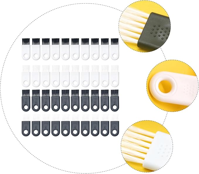 40 Pcs Electric Shaver Cleaning Brush Razor Duster Hair Clipper Cleaner White and Black Handle for Men's Grooming and Shaving Maintenance
