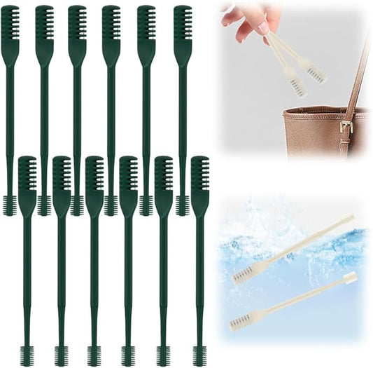 Nasal Hair Cutter, 2025 New Portable Manual Nose Hair Knife, Nasal Hair Trimmer for Men Women, 360 Rotating Nose Hair Removal Tool Travel Essential Halloween Christmas Gifts (Dark Green, 12 Pcs)