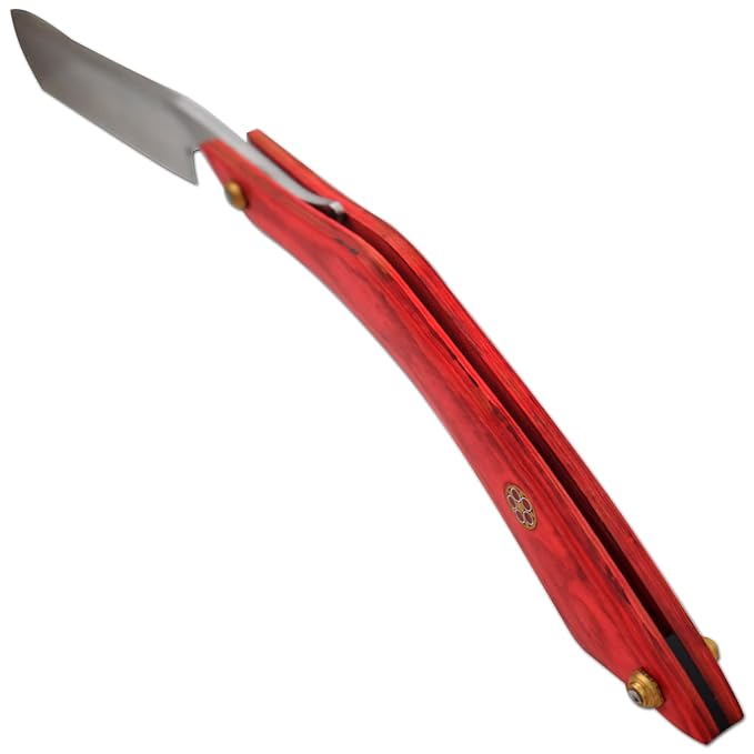 Straight Razor | Straight Edge-Razor Red Wood & Bone Handle- Sharp | High Hardness Stainless Steel Cutthroat Straight Edge Blade | Barber Razor (217)