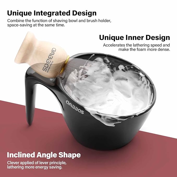 Anbbas Synthetic Badger Shaving Brush with Nylon Bristles,Melamine POP Mug for Lathering and 100g Shaving Soap for Men Close Shave,Women Girls Hair Removal