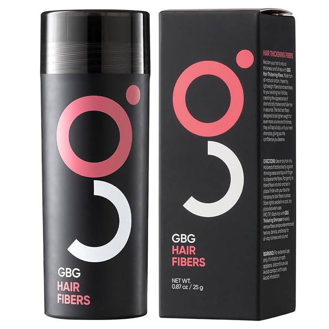 GBG Hair Fibers for Thinning Hair & Bald Spots (Black) - 25g Bottle - Conceals Hair Loss - Instant Cover Up & Volume in 30 Seconds, Hair Powder for Women & Men - Cruelty Free