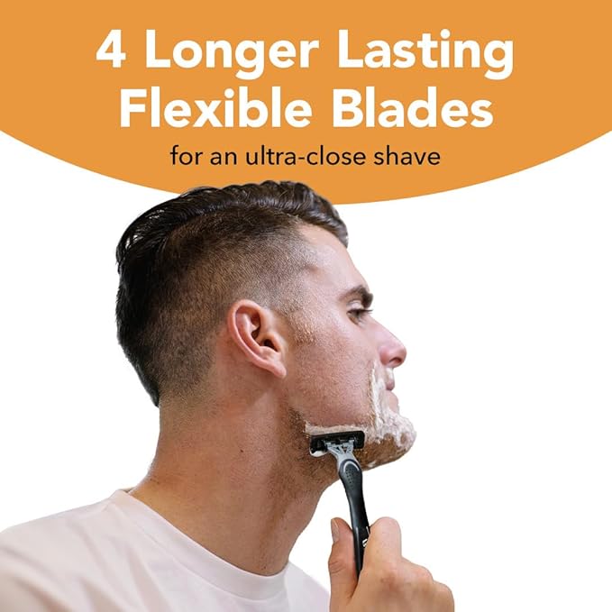 BIC Flex 4 Sensitive Disposable Razors For Men, For a Smooth, Ultra-Close and Comfortable Shave, 10 Piece Disposable Razor Set with 4 Blades