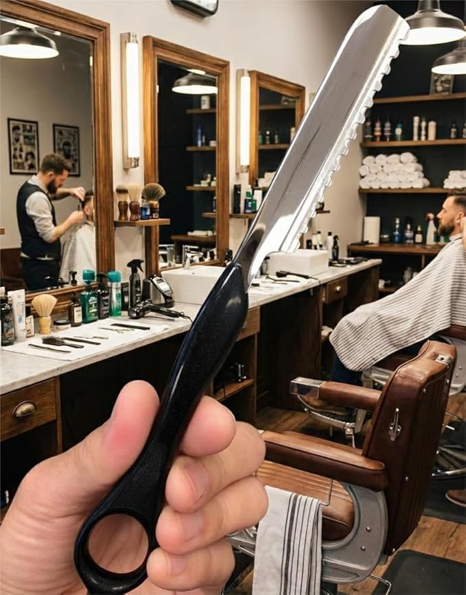 Professional Hair Styling Razor - Black Handle - Ergonomic Design for Precision Haircutting
