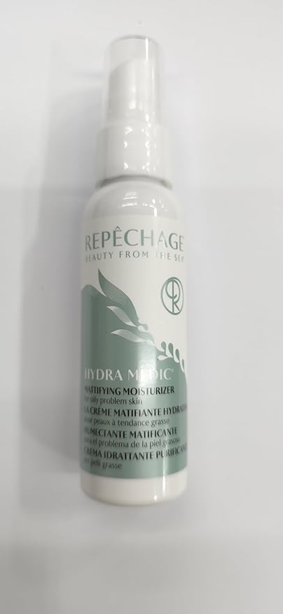 Repechage Hydra Medic Mattifying Moisturizer For Oily Problem Acne Prone Skin Light Fragrance Oil & Grease Free Made with Natural Botanicals Perfect Under Makeup for Men & Women 2 oz