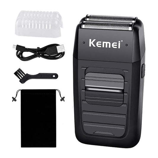 kemei Men's Reciprocating Cordless Razor Razor Electric Rechargeable Razor Precision Beard Sideburn Trimmer Razors Twin Blade Multifunction Grooming Razor…