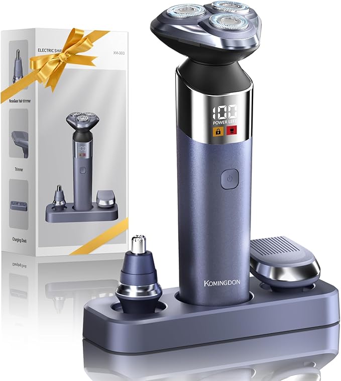 3 in 1 Electric Razor for Men,Cordless Electric Shaver,Men's Grooming kit for Beard,sideburn,Body Hair,Nose and Ear Hair,face,Waterproof,USB-C Charging,Men's Gift