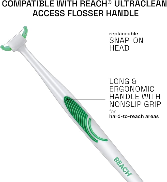 Listerine Ultraclean Access Flossers Disposable Heads Fresh Mint Crystals 28 Each (Pack of 3)