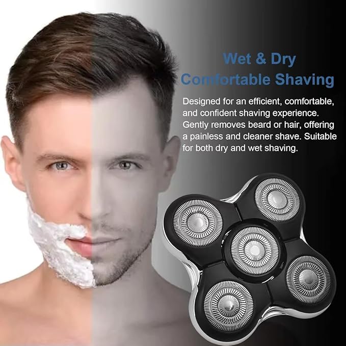 Balder Pro Replacement Head Compatible with remington Balder Pro XR7000 Shaver 5 Blades Replacement Head Compatible with remington Shaver Replacement Heads Precision Electric Shaving for Bald Men-2PCS