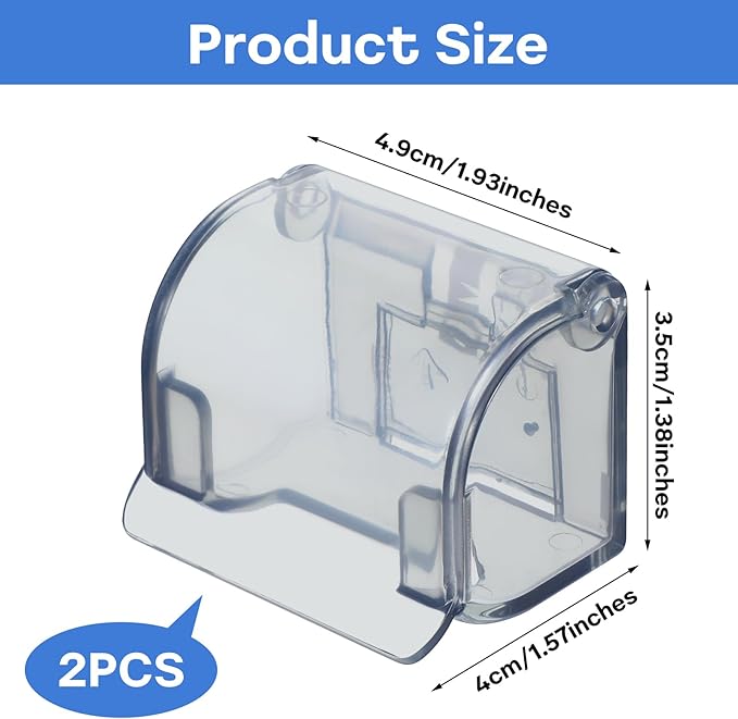 2Pcs Plastic Razor Holders with Cover for Shower Wall Self Adhesive Waterproof Razor Rack Wall Mount Razor Shaver Hook Portable Razor Holder for Bathroom Shower Tabletop Travel Reusable