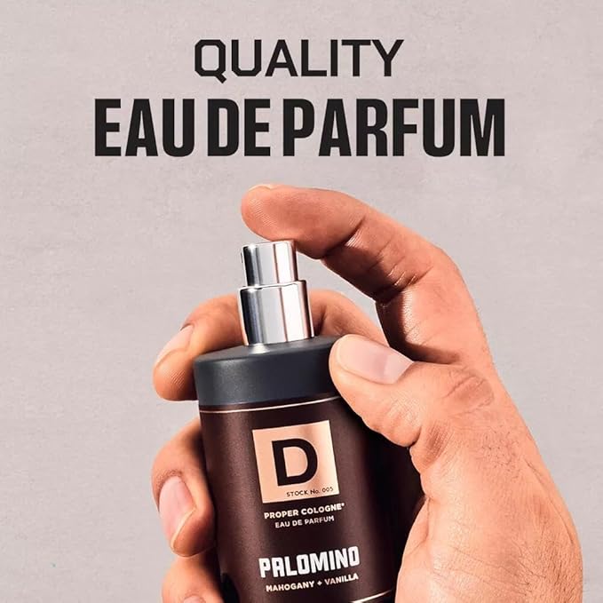Duke Cannon Proper Cologne Palomino | Men's Eau de Parfum | Mahogany and Vanilla | Subtle, Long-Lasting Natural Scent | 1.7 fl oz